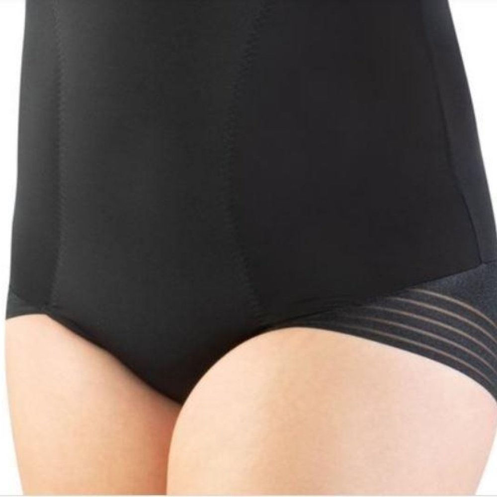 Plus Size Black Geometric Shaping Brief